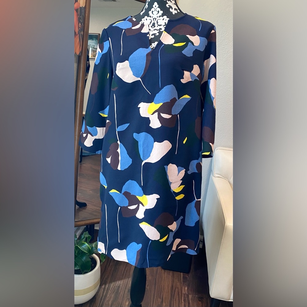 Boden, Tunic, Long Sleeve, Navy Floral Dress, size 8
